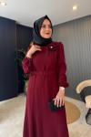 Kemerli Krep Elbise