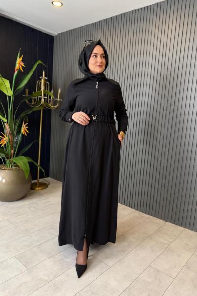 Kemerli Tensel Kap Elbise