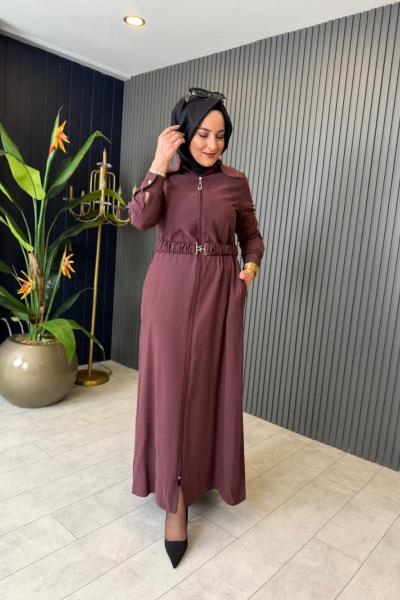 Kemerli Tensel Kap Elbise