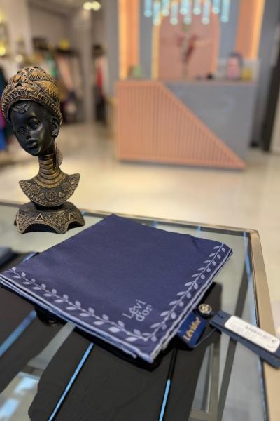 Kenar Yaprak Desenli Twill İpek Eşarp