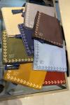Kenar Yaprak Desenli Twill İpek Eşarp