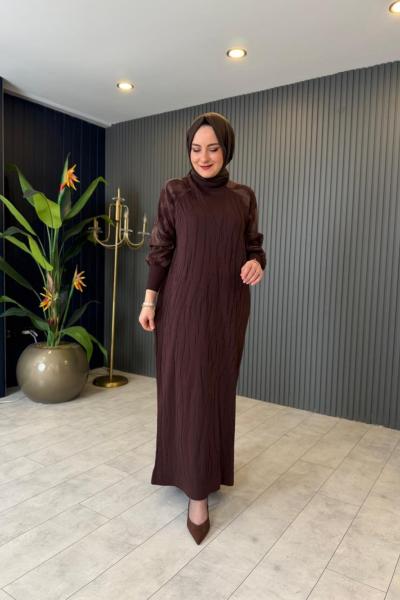 Kol Kupra Detaylı Merserize Elbise