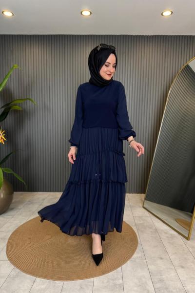 Kolu Şifon Garnili Etek Takım