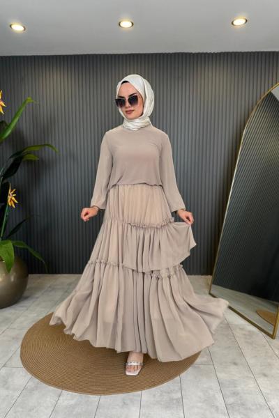 Kolu Şifon Garnili Etek Takım