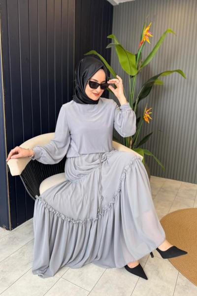 Kolu Şifon Garnili Etek Takım