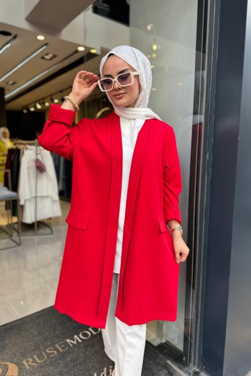 Krep Ceket Kırmızı