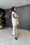 Leopar Detaylı Pantolonlu Takım