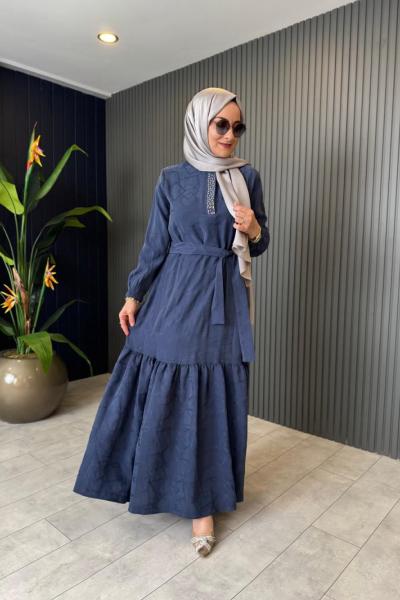 Leora Taş Detaylı Elbise