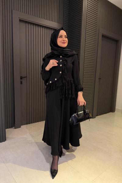 Levidor Dantel Detaylı Tasarım Etekli Takım