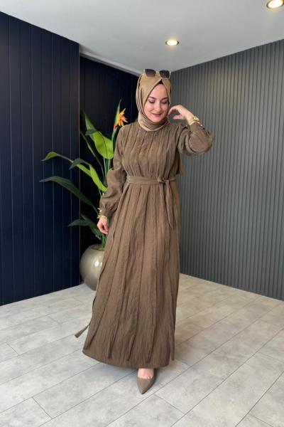 Levidor Taş Detaylı Ön Dilimli Elbise