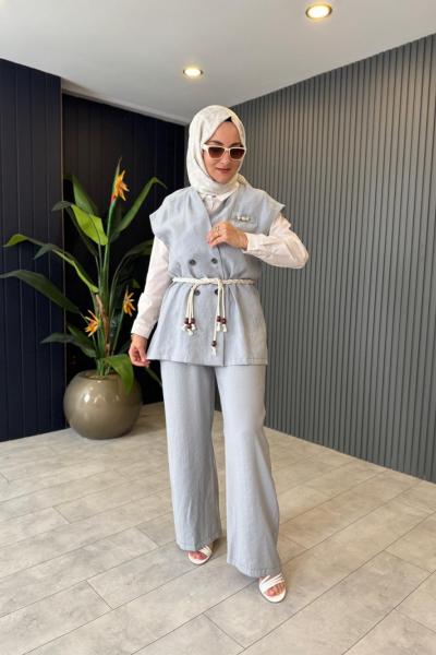 Levidor Yelekli Pantolonlu Takım