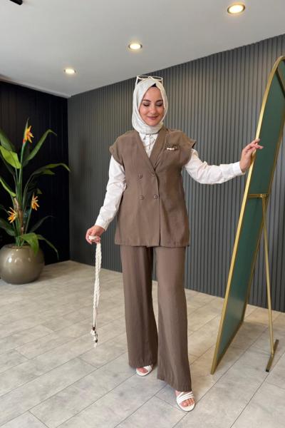 Levidor Yelekli Pantolonlu Takım