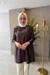 Omuz Düğme Detaylı Tunik