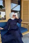 Ön Aller Bağlama Detaylı Memory Kupra Elbise