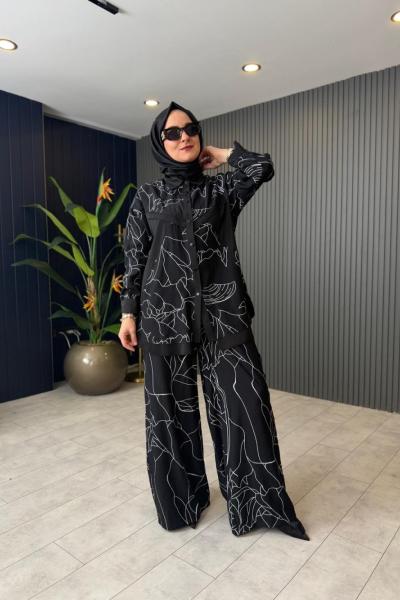 Önden Çıt Çıtlı Samara Pantolon Takım