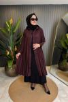 Önden Çıt Çıt Ve Plise Kolları Akardiyon Dubai Kap