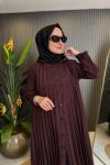 Önden Çıt Çıt Ve Plise Kolları Akardiyon Dubai Kap