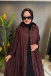 Önden Çıt Çıt Ve Plise Kolları Akardiyon Dubai Kap