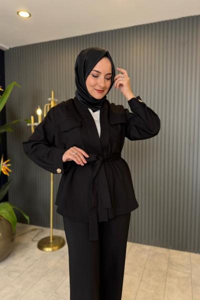 Önü Açık Şal Yaka Ceket