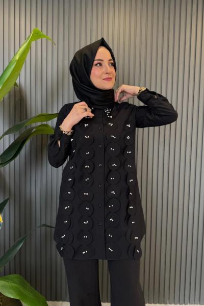 Önü Taş ve Fırfır Detaylı Tunik