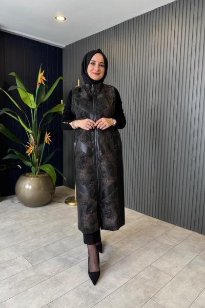 Orhan Jakar Detaylı Deri yelek