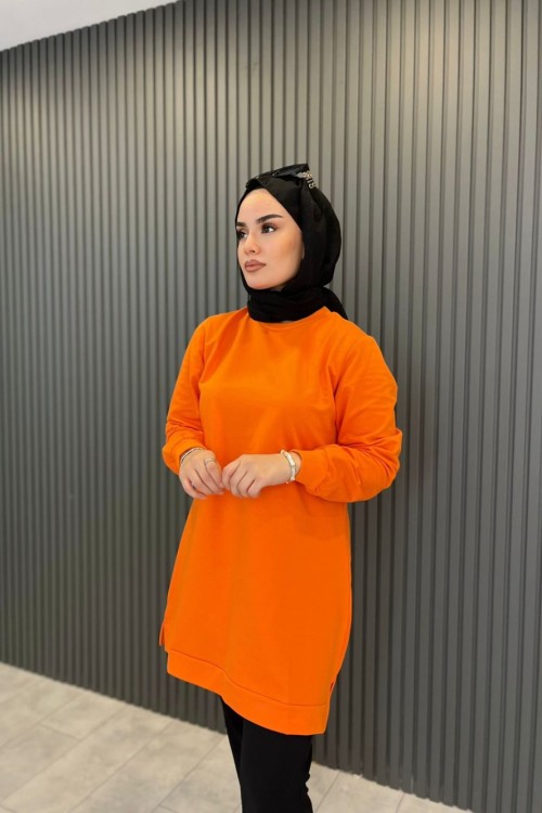 Oysho Kısa Sweat Turuncu