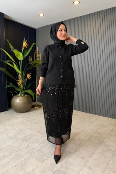 Payet Detaylı Tasarım Etekli Takım