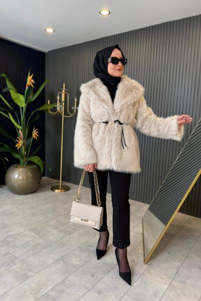 Premium Kürk Kemerli Kaban