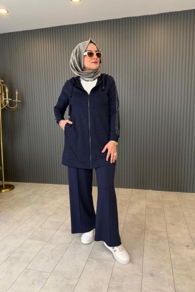 Pul Detaylı Premium  Pantolonlu Takım