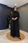 Pul Payet Eteği Şifon Abaya