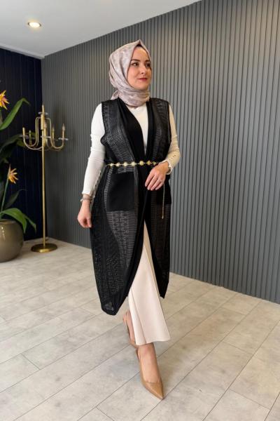 Sandy Detaylı File Yelek