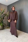 Saten Bomber Saphire Ceket