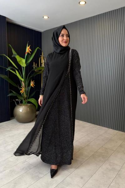 Simli Taş Detaylı Elbise