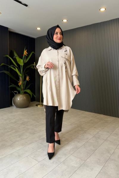 Sol Tarafı Cep Detaylı Tunik