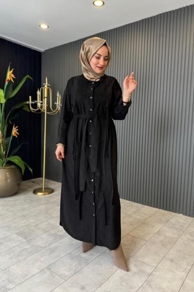 Süet Gömlek Elbise