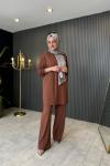 Taş Baskılı İkili Pantolonlu Takım