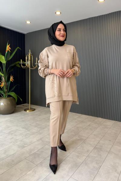 Taş Detaylı Pantolon Takım