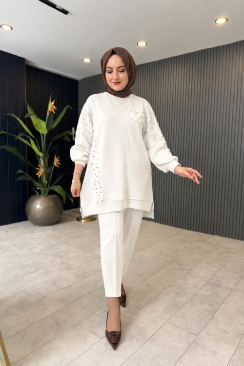 Taş Detaylı Pantolon Takım