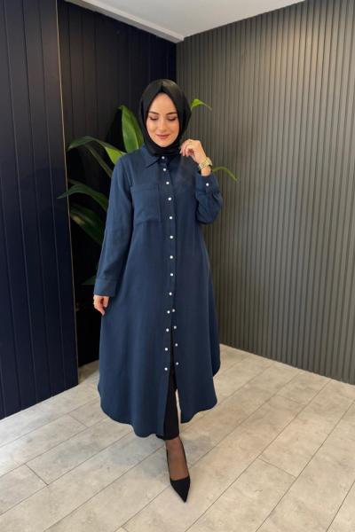 Tensel Cepli Gömlek Lacivert