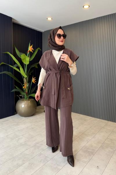 Tensel Yelekli Pantolon Takım