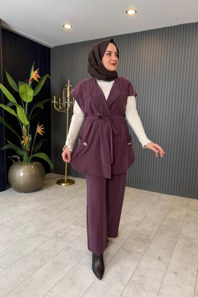 Tensel Yelekli Pantolon Takım