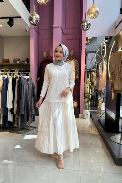 Tığ Triko Etekli Rayon Takım