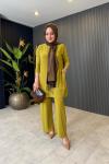 Tuniği Cep Detaylı Pantolonlu Takım Camel