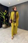 Tuniği Cep Detaylı Pantolonlu Takım Camel