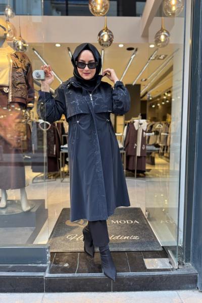 Varaklı Bel Büzgülü Mont