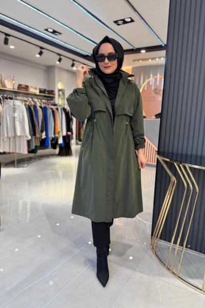 Varaklı Bel Büzgülü Mont