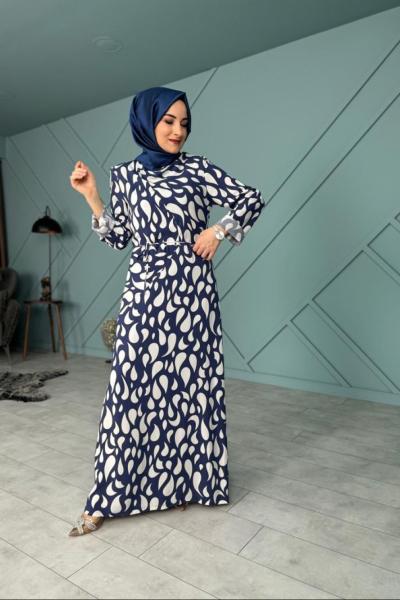 Vatkalı Degaje Yaka Elbise