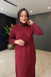 Yaka Triko Detaylı Sweat Elbise