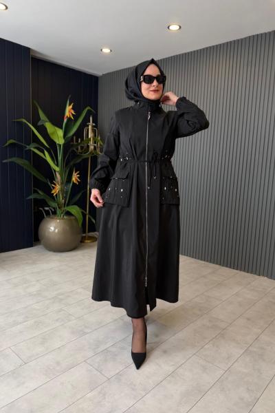 Yakası Çıt Çıt Detaylı Kraşlı Safari Kap