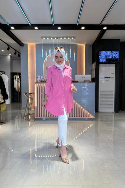 Yan Serpme Taşlı Pantolon